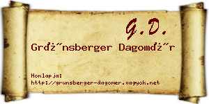 Grünsberger Dagomér névjegykártya